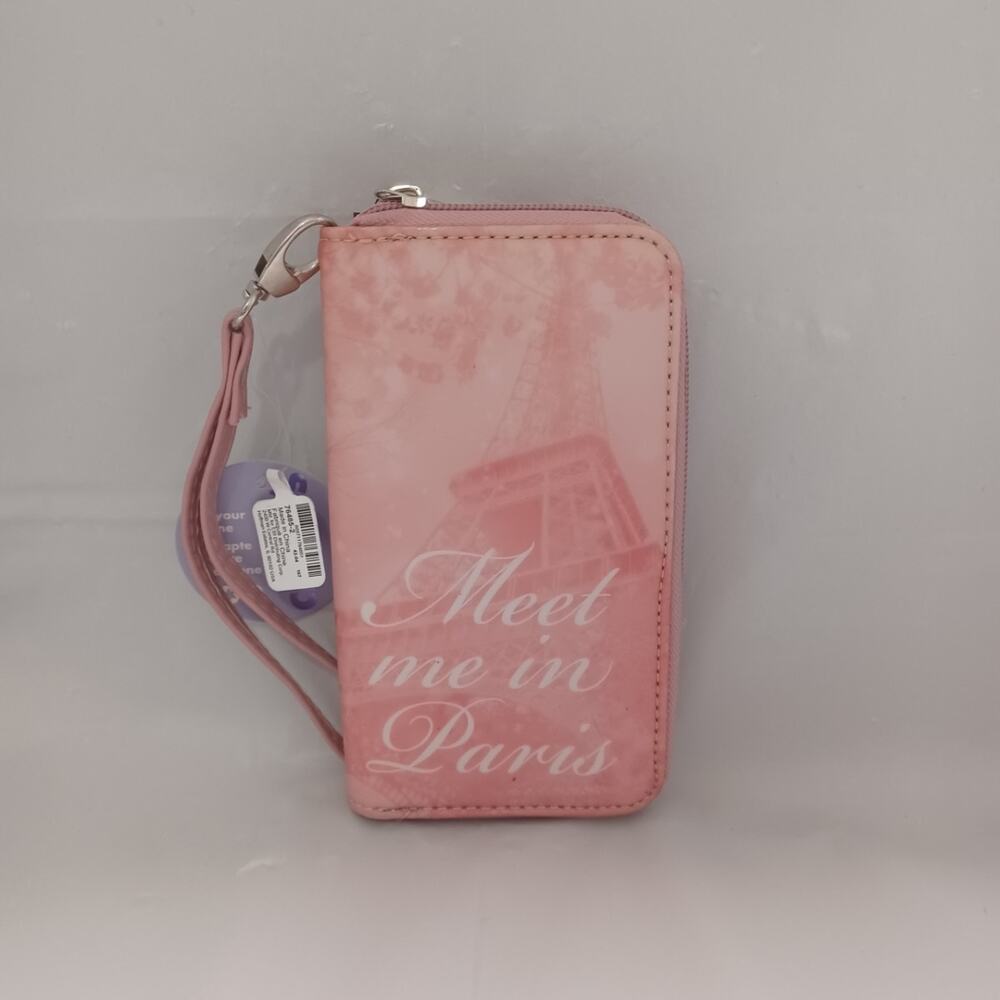 Claire's "Meet Me in Paris" Pink Zip-Around Wristlet